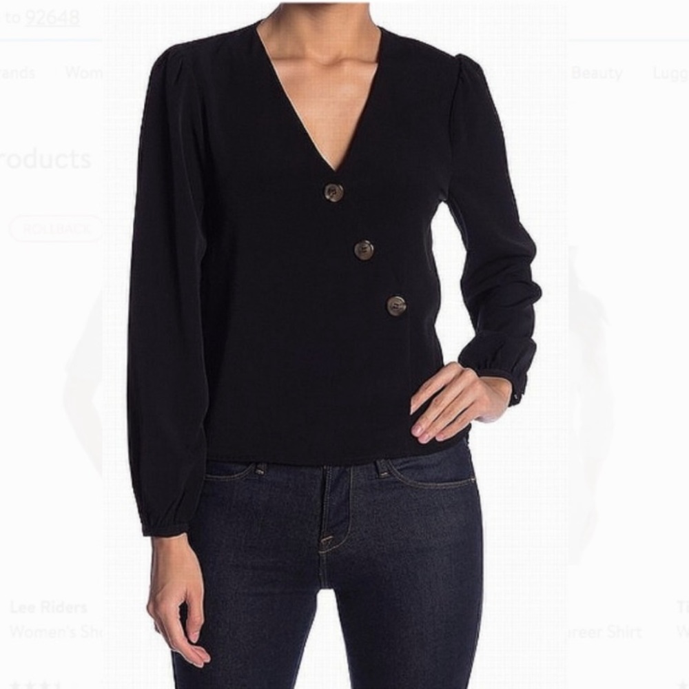 Elodie Long Sleeve V-Neck Blouse